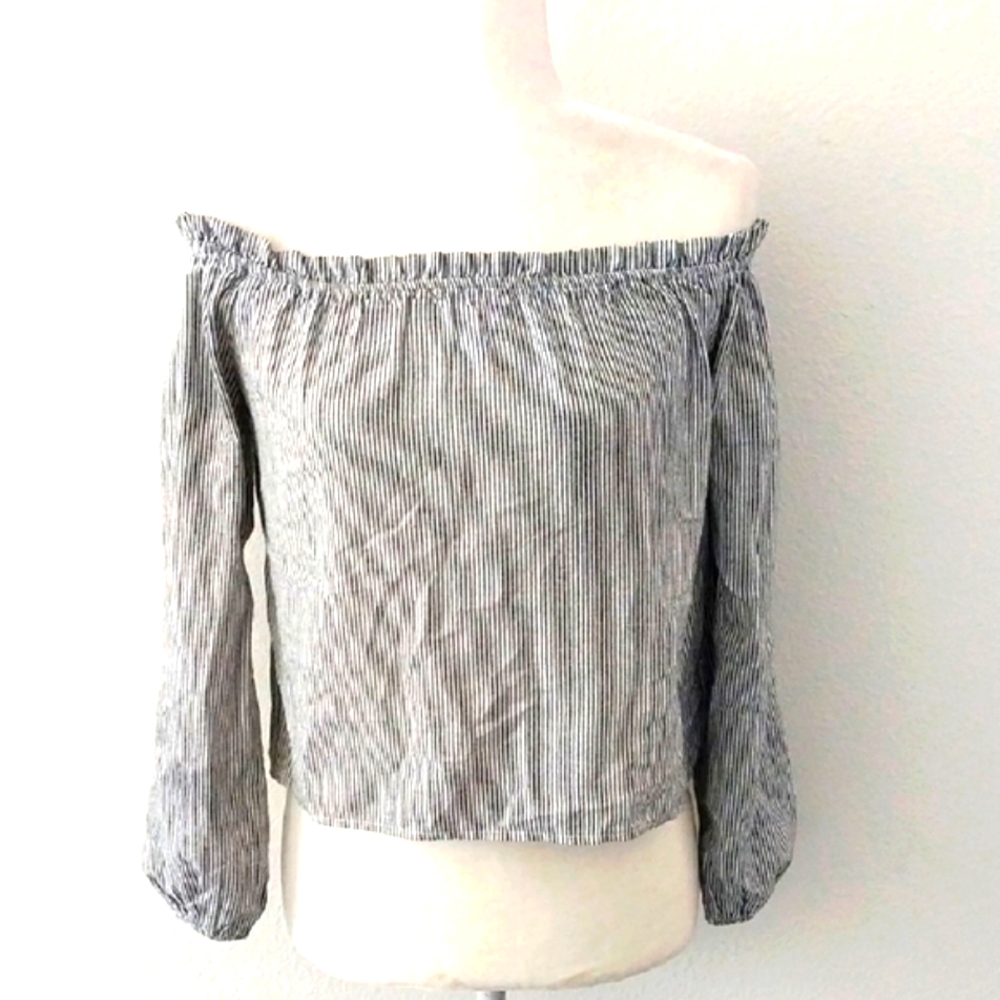 BRANDY MELVILLE Striped Off-Shoulder Women's Top